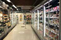 The store is a store chain’s pilot project for retrofitting doors to refrigeration equipment.